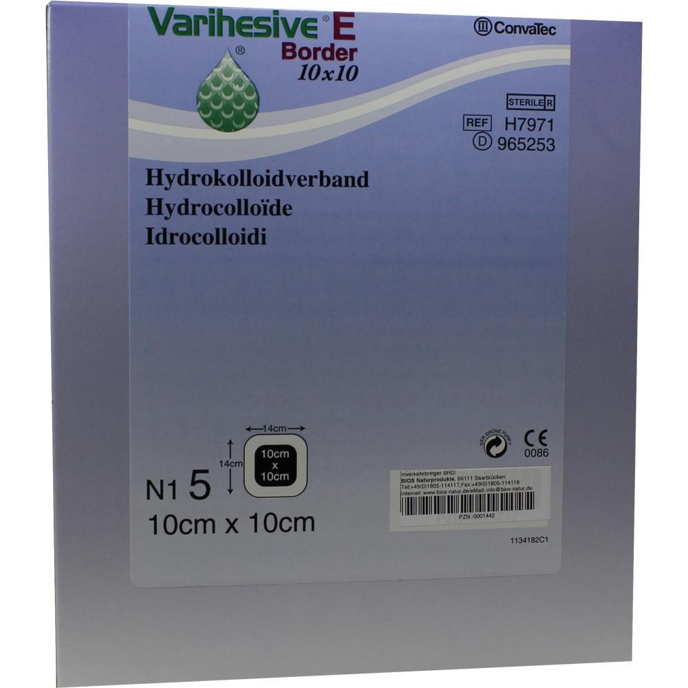 Verpackung eines 10x10 cm großen Hydrokolloidverbands der Marke Varihesive.