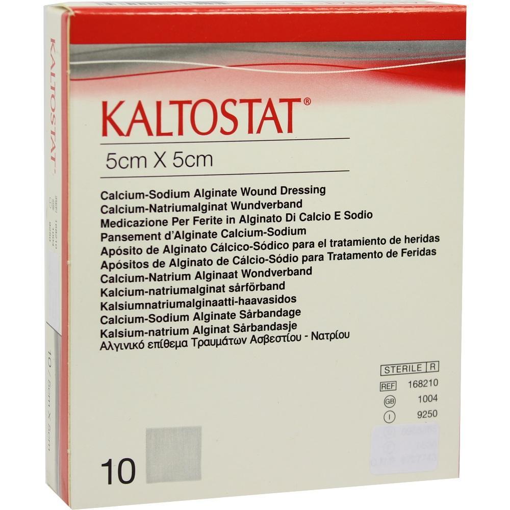 Verpackung mit Calcium-Natriumalginate-Wundverband in verschiedenen Sprachen.