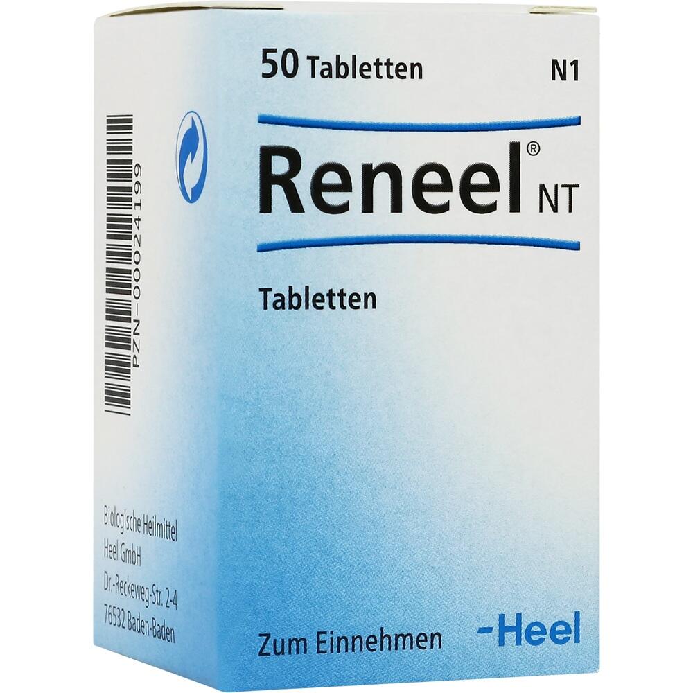 Die Schachtel enthält 50 Tabletten mit der Aufschrift "Reneel NT".