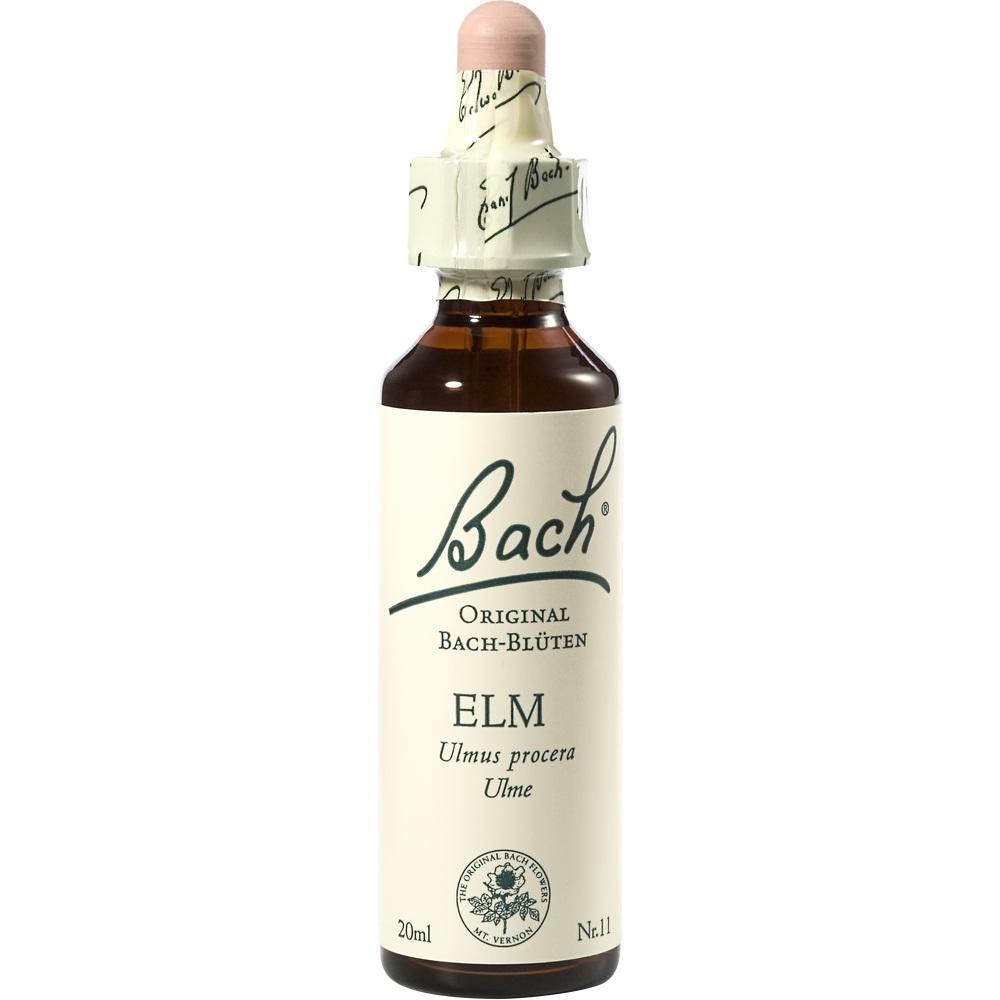 Das Bild zeigt eine Flasche Bach-Blüten-Essenz mit der Aufschrift "Elm".