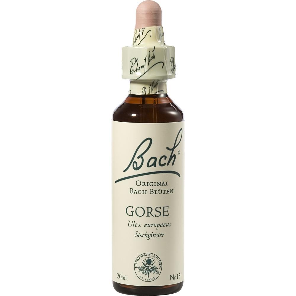 Eine Braunglasflasche mit Bach-Blüten-Tropfen und einer beigen Verpackung.
