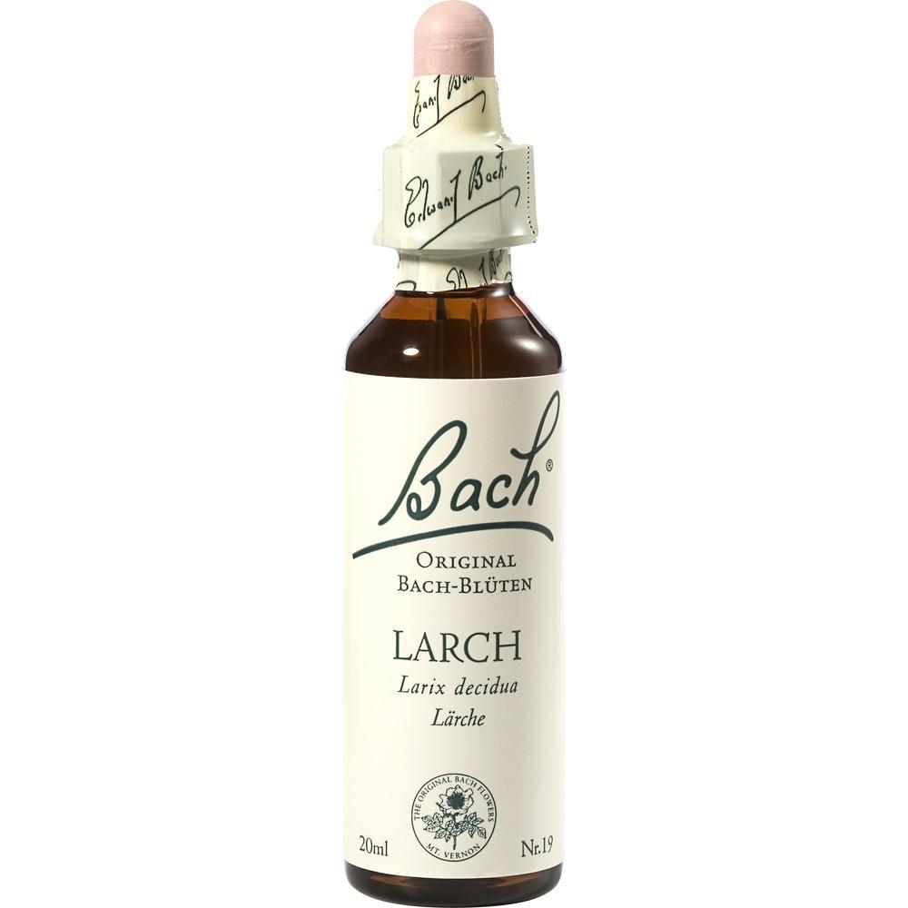 Braune Flasche mit Bach-Blüten-Essenz und weißem Etikett.