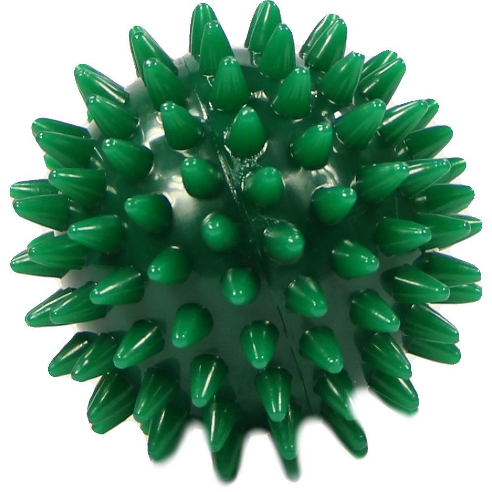Ein grüner Igelball mit vielen kurzen Stacheln.