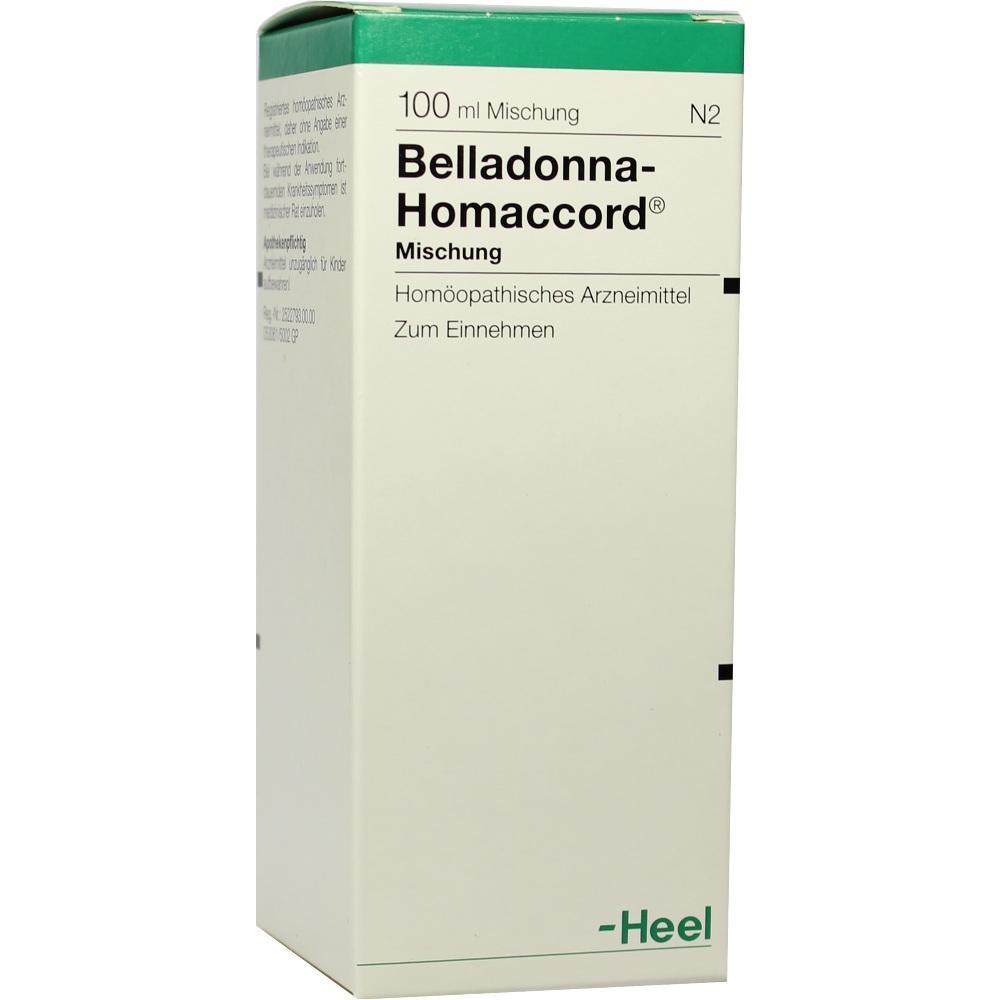 Weiße Verpackung von homöopathischem Arzneimittel "Belladonna-Homaccord".