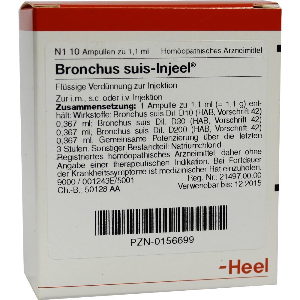 Packung eines homöopathischen Mittels zur Injektion mit Inhaltsstoffen und Anwendungshinweisen.