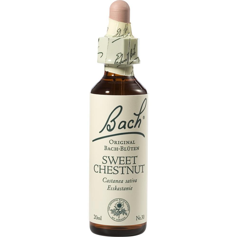 Braune Flasche mit der Aufschrift "Bach Original Bach-Blüten Sweet Chestnut".