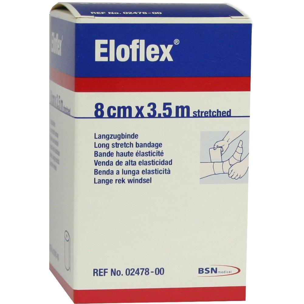 Eine Packung mit elastischen Bandagen in der Größe 8 cm x 3,5 m.