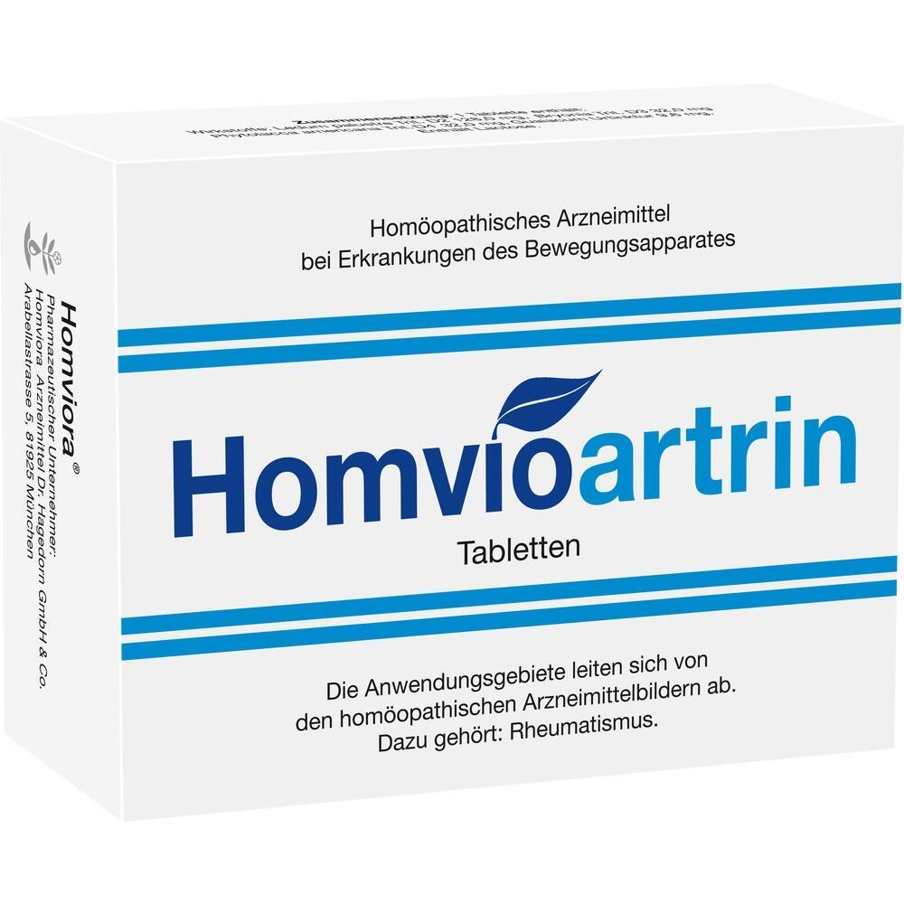 Eine Packung homöopathischer Tabletten namens Homvioartrin gegen Bewegungsbeschwerden.