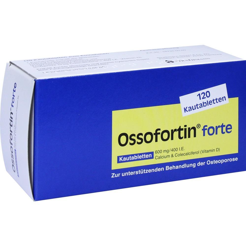Schachtel mit 120 Kautabletten zur Unterst&uuml;tzung bei Osteoporose.