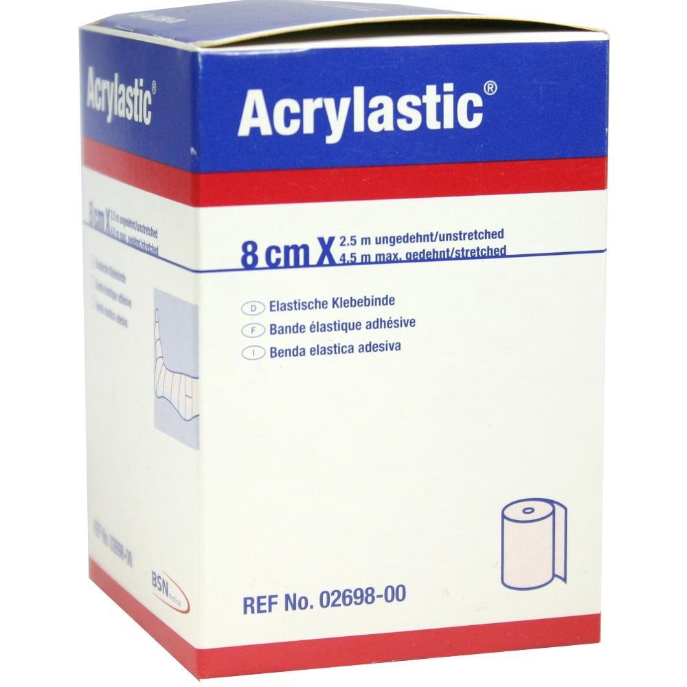 Eine Packung mit elastischem Klebeband namens Acrylastic.