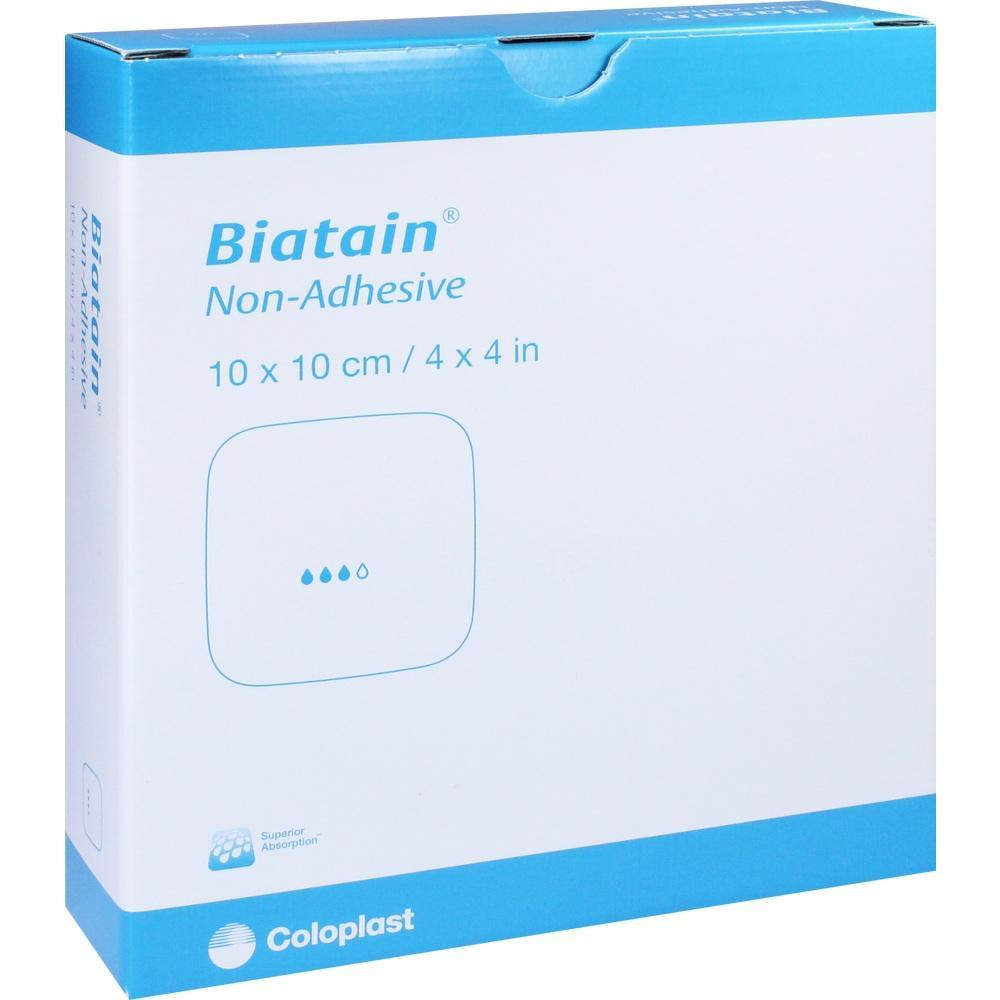 Weiße Verpackung mit blauem Rand und der Aufschrift "Biatain Non-Adhesive".