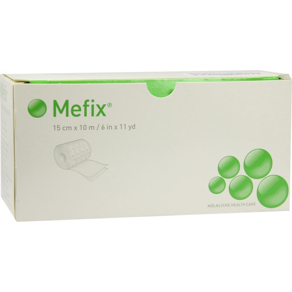 Eine Pappschachtel mit der Aufschrift "Mefix" und grünen Kreisen.