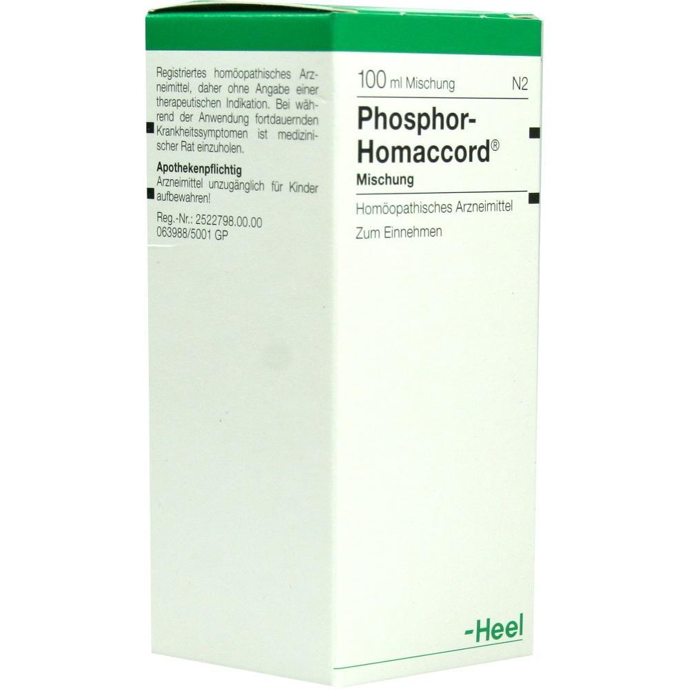 Weiße Verpackung für homöopathisches Medikament "Phosphor-Homaccord".
