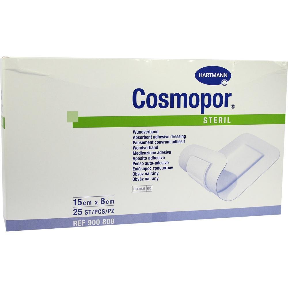 Eine Verpackung von sterilen Wundverbänden der Marke Cosmopor.
