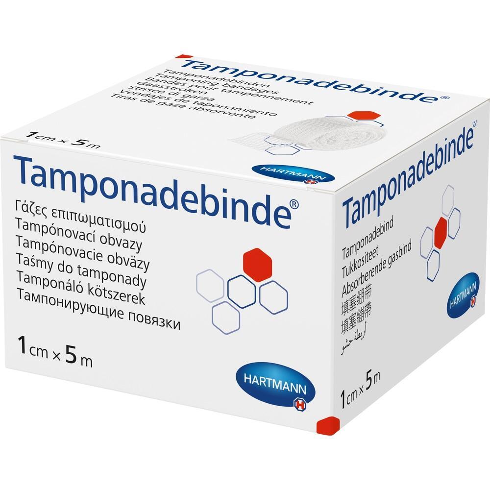 Weiße Schachtel mit der Aufschrift "Tamponadebinde" von Hartmann.