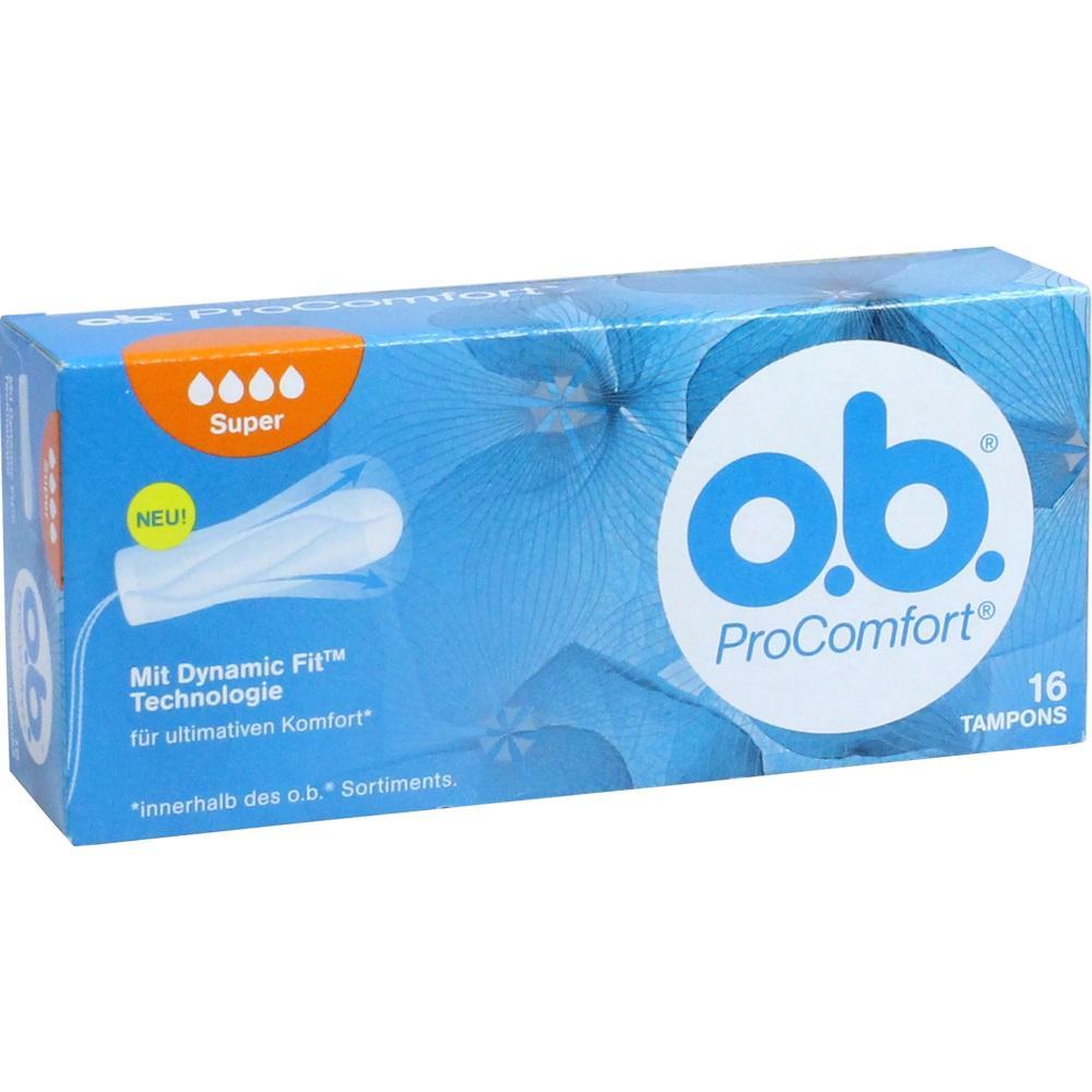 Eine blaue Tamponverpackung von o.b. ProComfort mit 16 Stück.