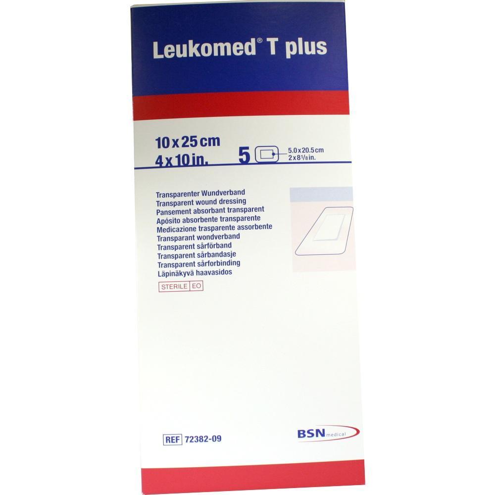 Weißer Karton mit Text für transparenten Wundverband von Leukomed T plus.