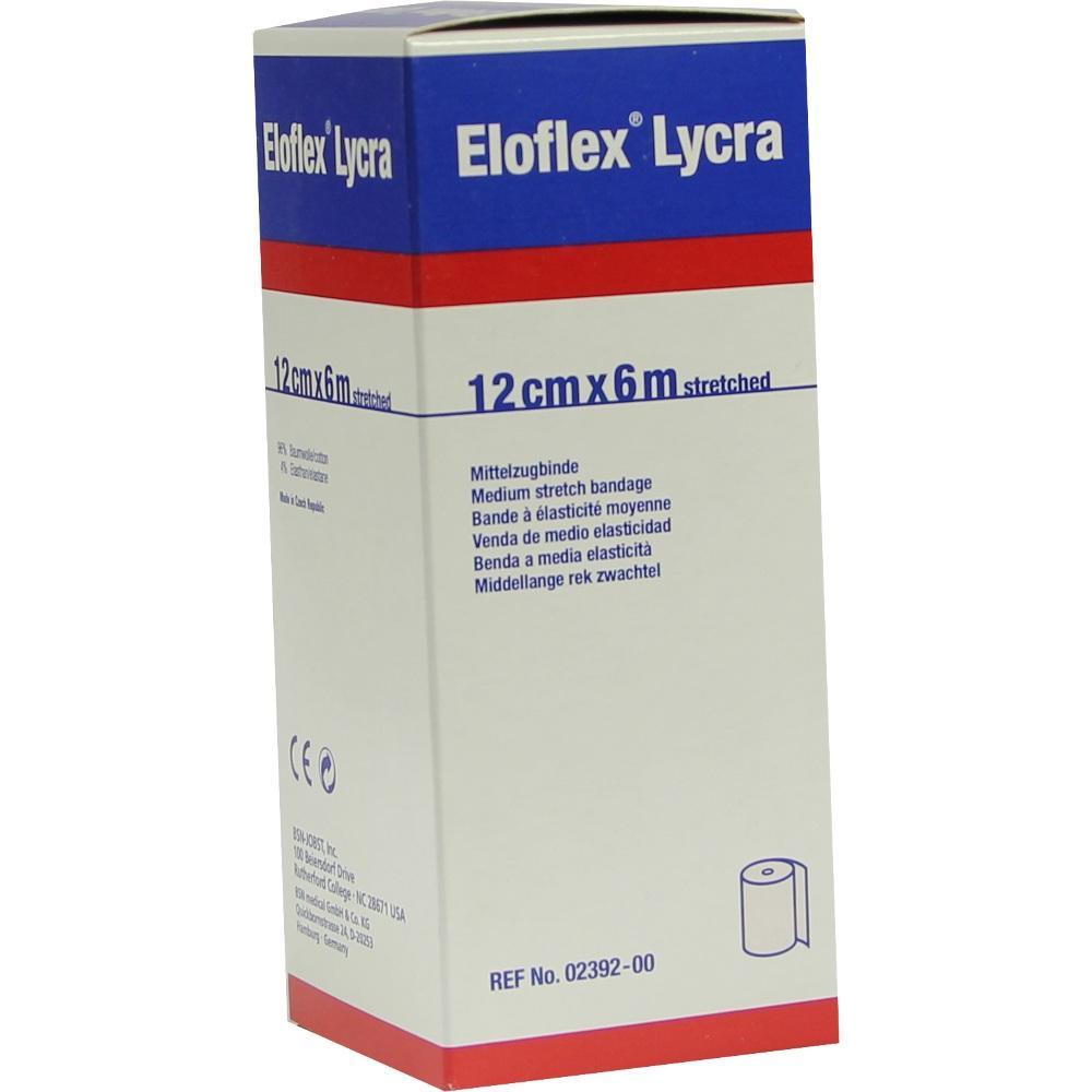 Eine Box mit elastischer Bandage namens Eloflex Lycra.