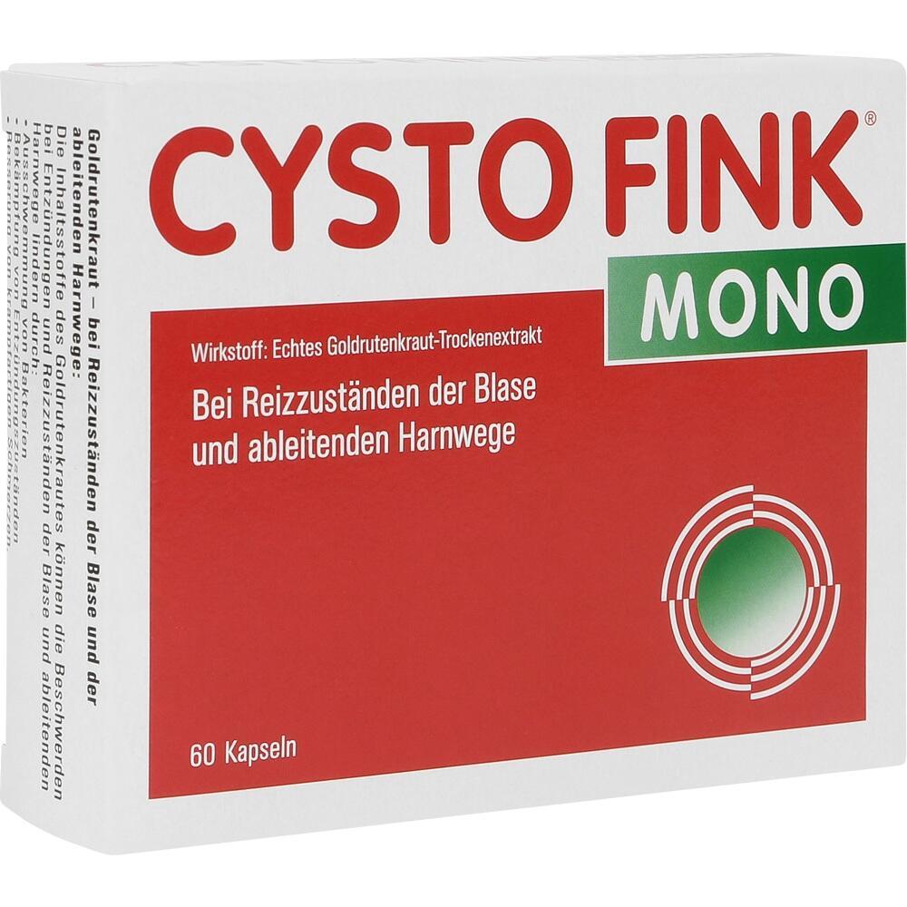 Packung von Cysto Fink Mono, einem Mittel gegen Blasen- und Harnwegbeschwerden.