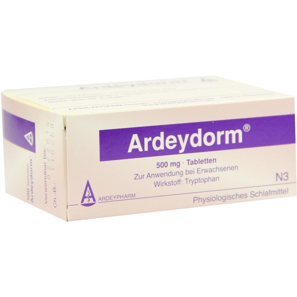 Eine Packung Tabletten mit dem Namen "Ardeydorm", enthalten Tryptophan.