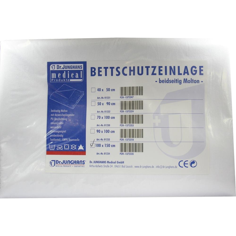 Verpackung einer wasserdichten Bettschutzauflage aus Molton in verschiedenen Größen.