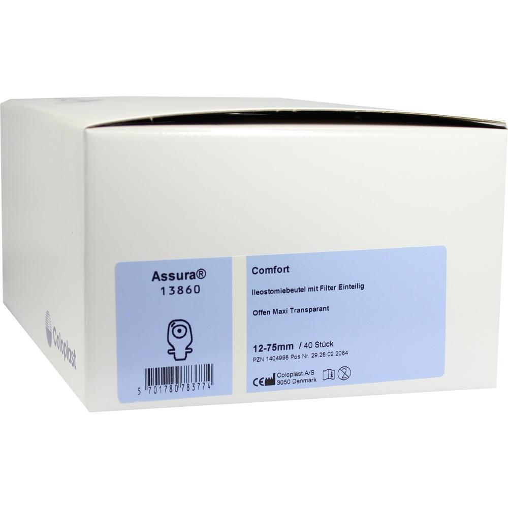 Weiße Box mit blauer Beschriftung für Ileostomiebeutel von Coloplast.