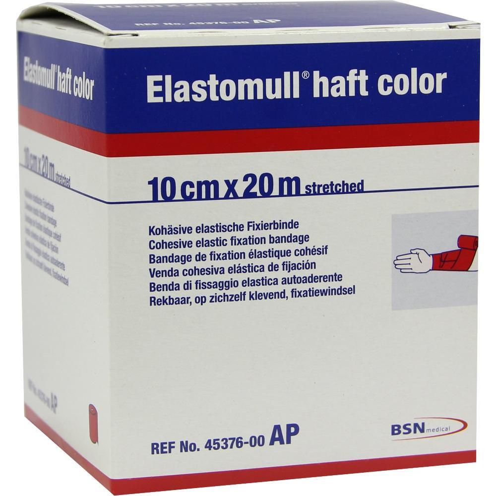 Eine Verpackung der elastischen Fixierbinde Elastomull haft color.