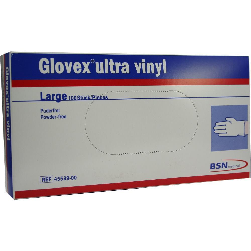 Schachtel mit 100 puderfreien Vinylhandschuhen in Größe Large.
