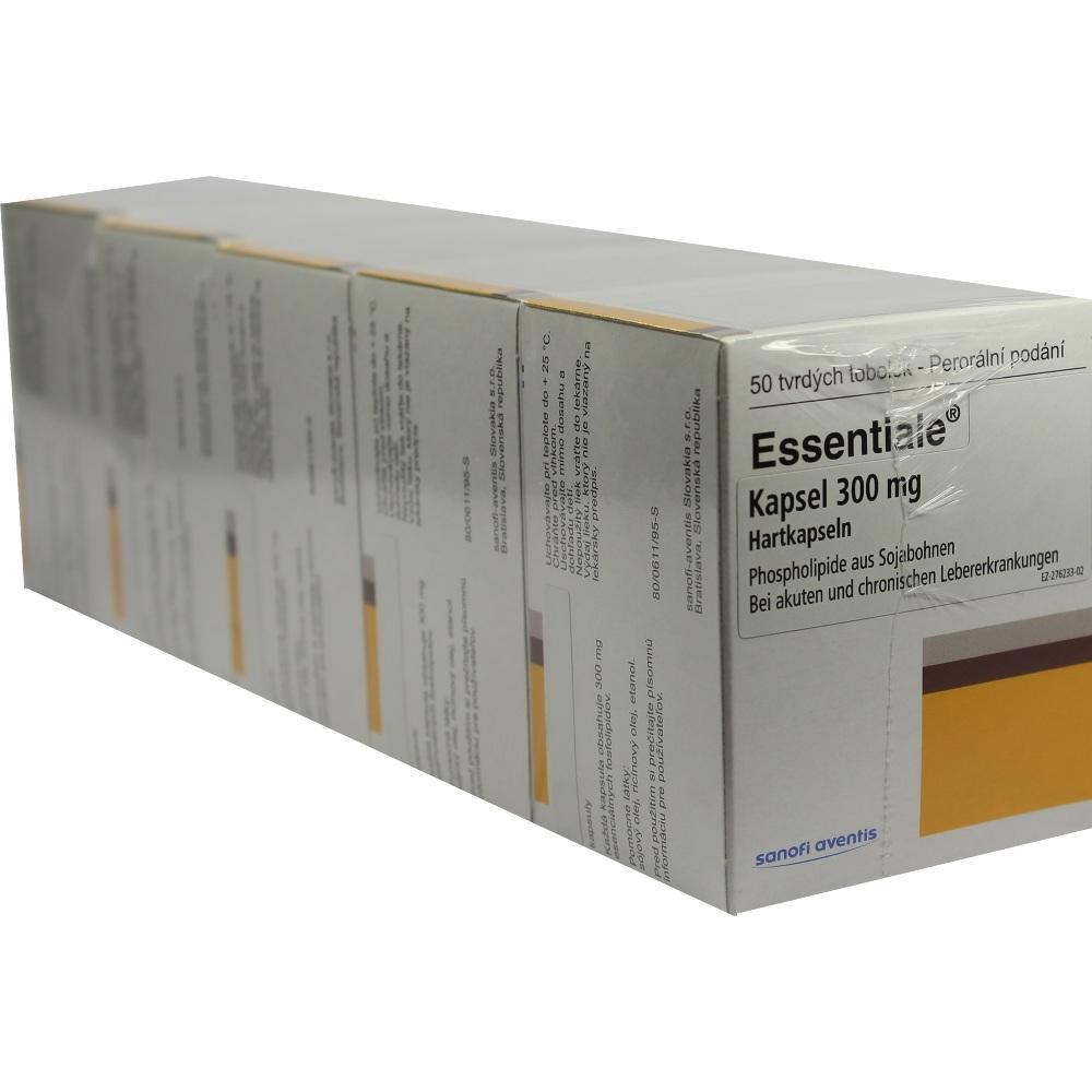 Eine Schachtel Essentiale-Kapseln zur Behandlung von Lebererkrankungen.