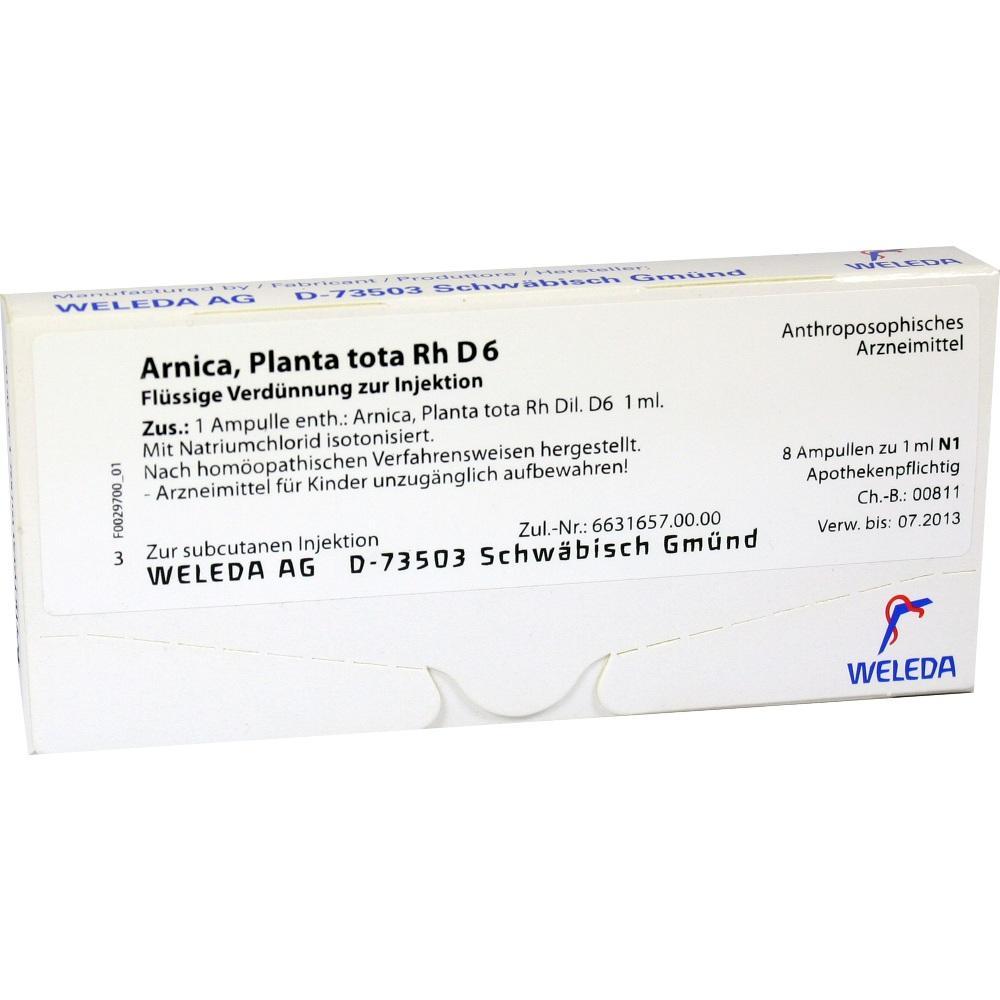 Eine Verpackung mit homöopathischen Ampullen zur Injektion von Weleda.