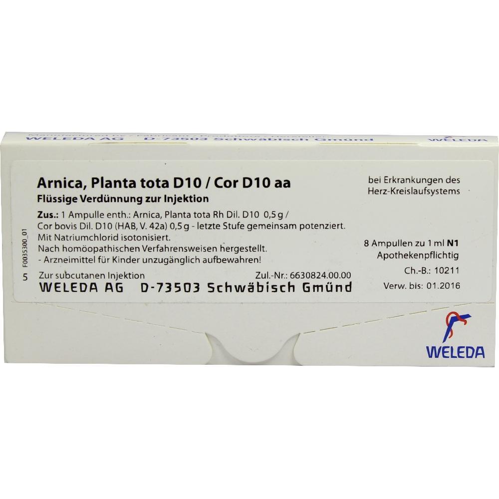 Arzneimittelpackung von Weleda für Injektionen bei Herz-Kreislauf-Erkrankungen.