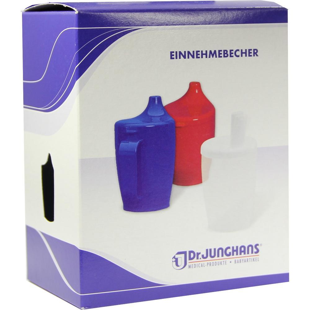 Auf der Verpackung sind rote und blaue Trinkbecher mit Deckel abgebildet.