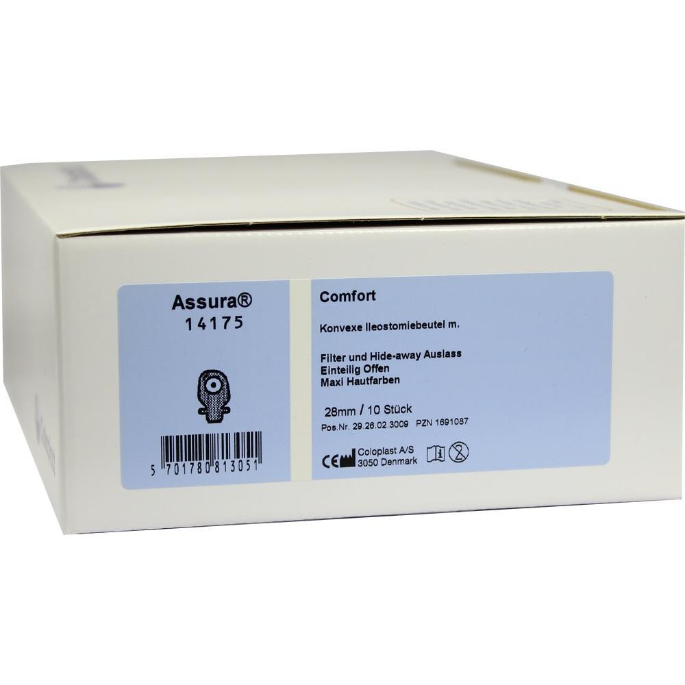 Weiße Box mit blauer Aufschrift für medizinische Beutel.