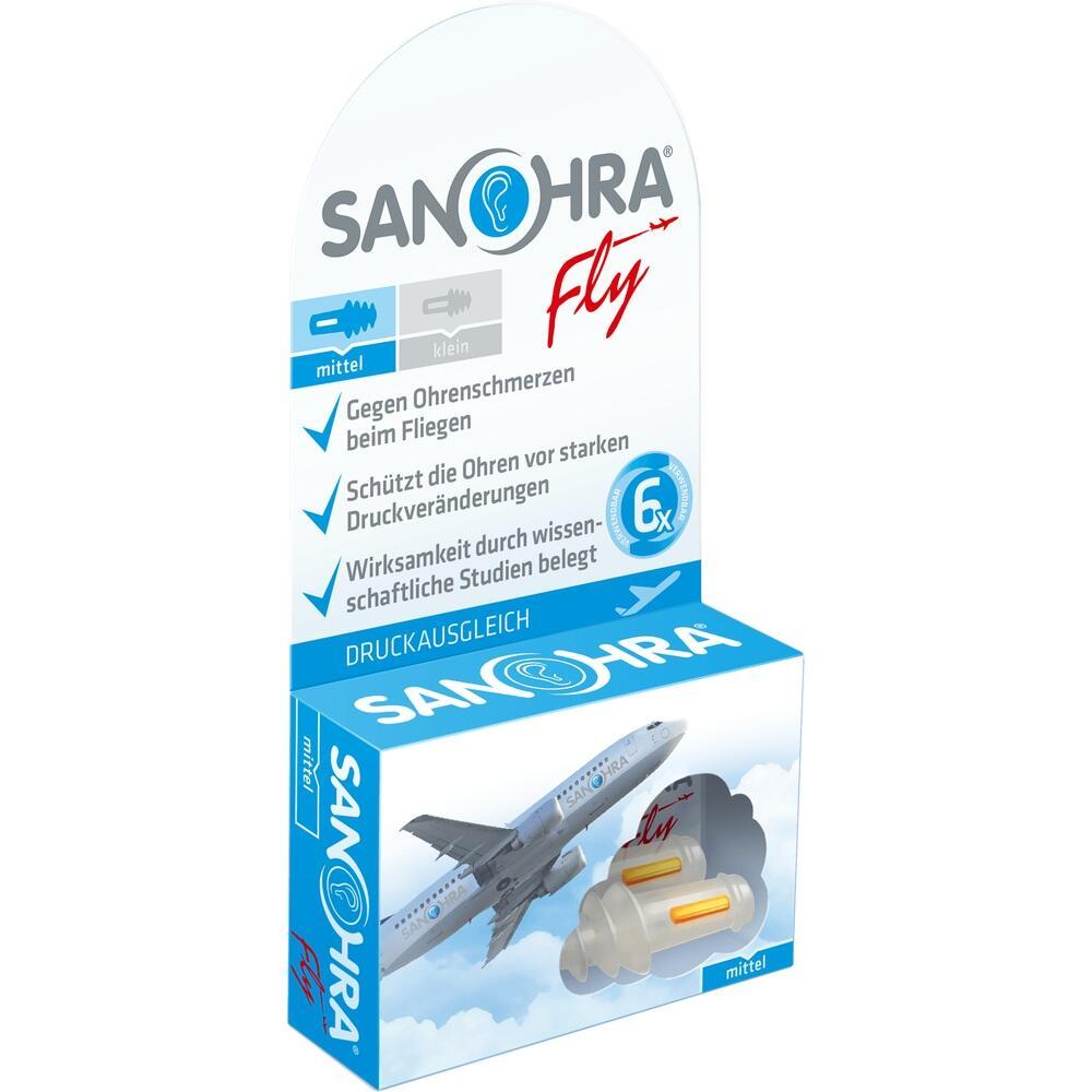 Eine Verpackung für Ohrstöpsel gegen Ohrenschmerzen beim Fliegen.