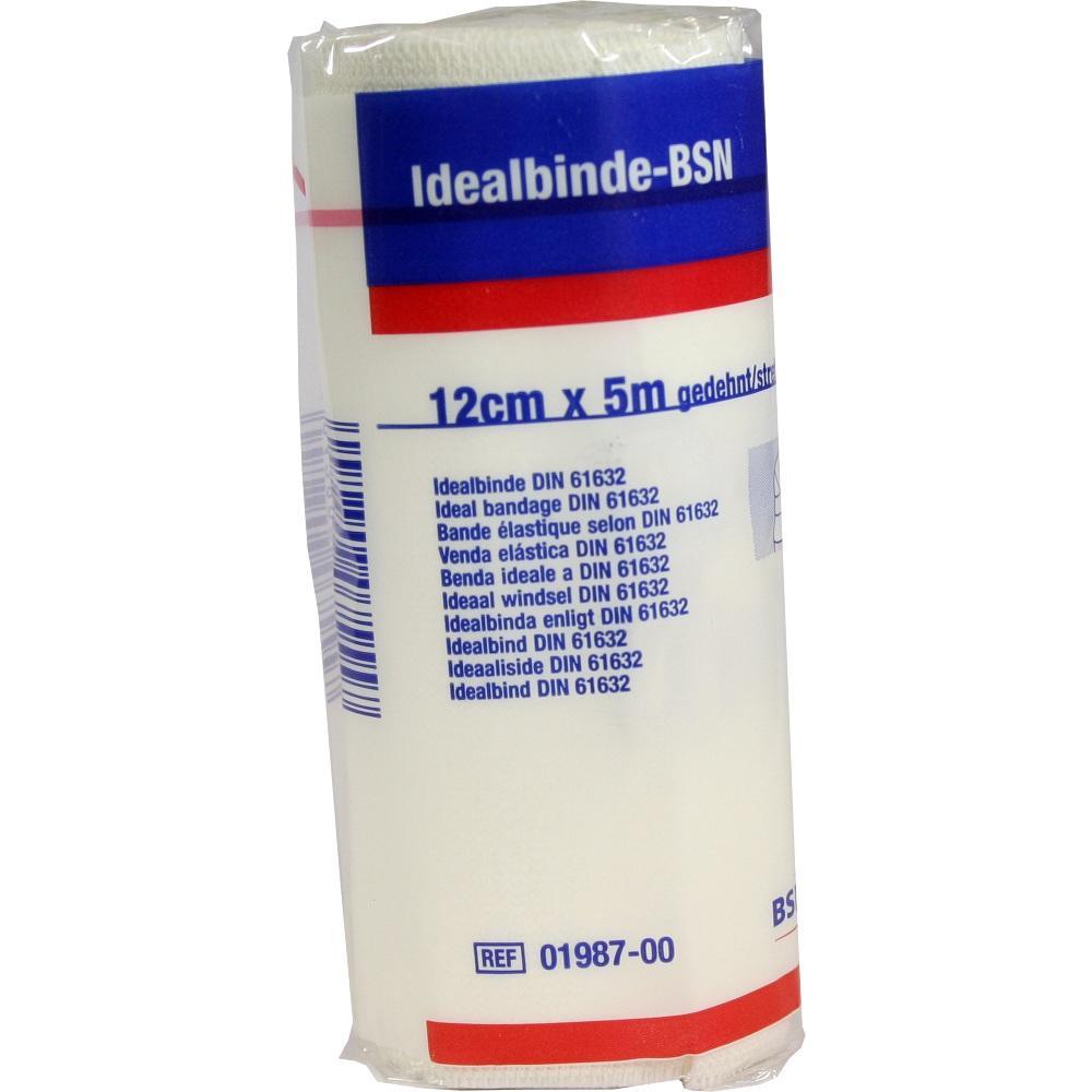 Eine Rolle elastische Idealbinde, eingepackt in Plastik.