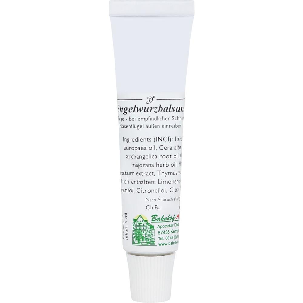 Eine weiße Tube mit rotem Apothekenlogo und Text, vermutlich eine Salbe.