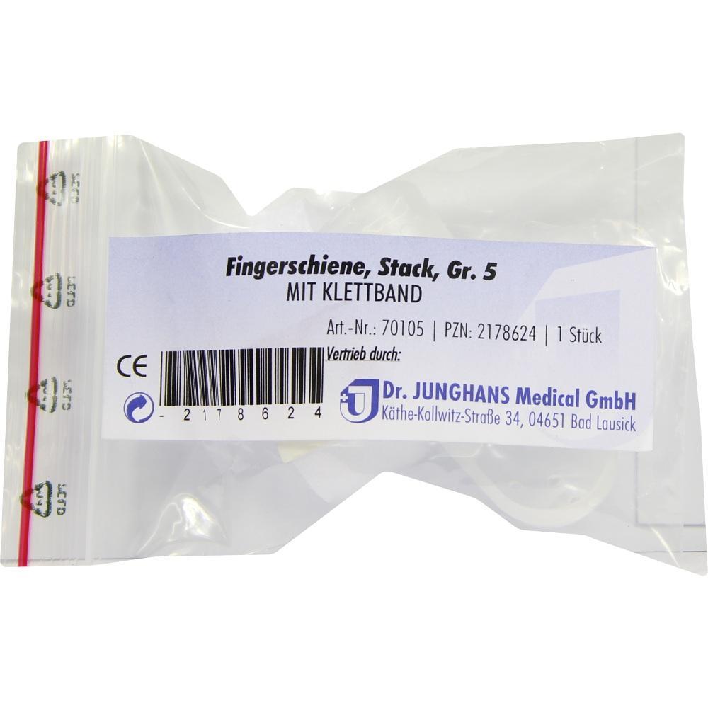 Verpackung mit einer Fingerschiene, Größe 5, mit Klettband.