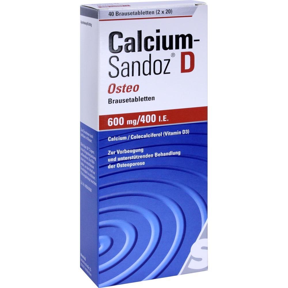 Schachtel mit Calcium-Brausetabletten zur Unterstützung bei Osteoporose.