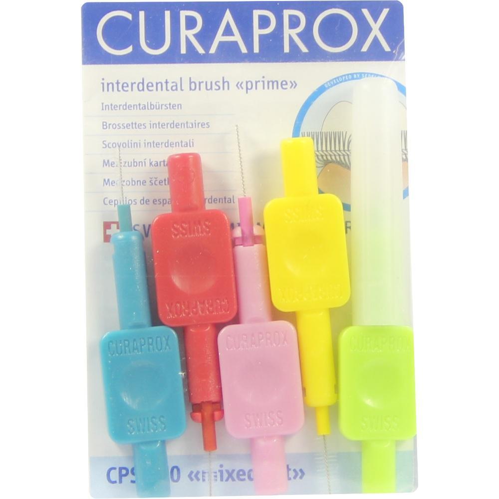 Bunte Interdentalb&uuml;rsten von Curaprox in einer Verpackung.