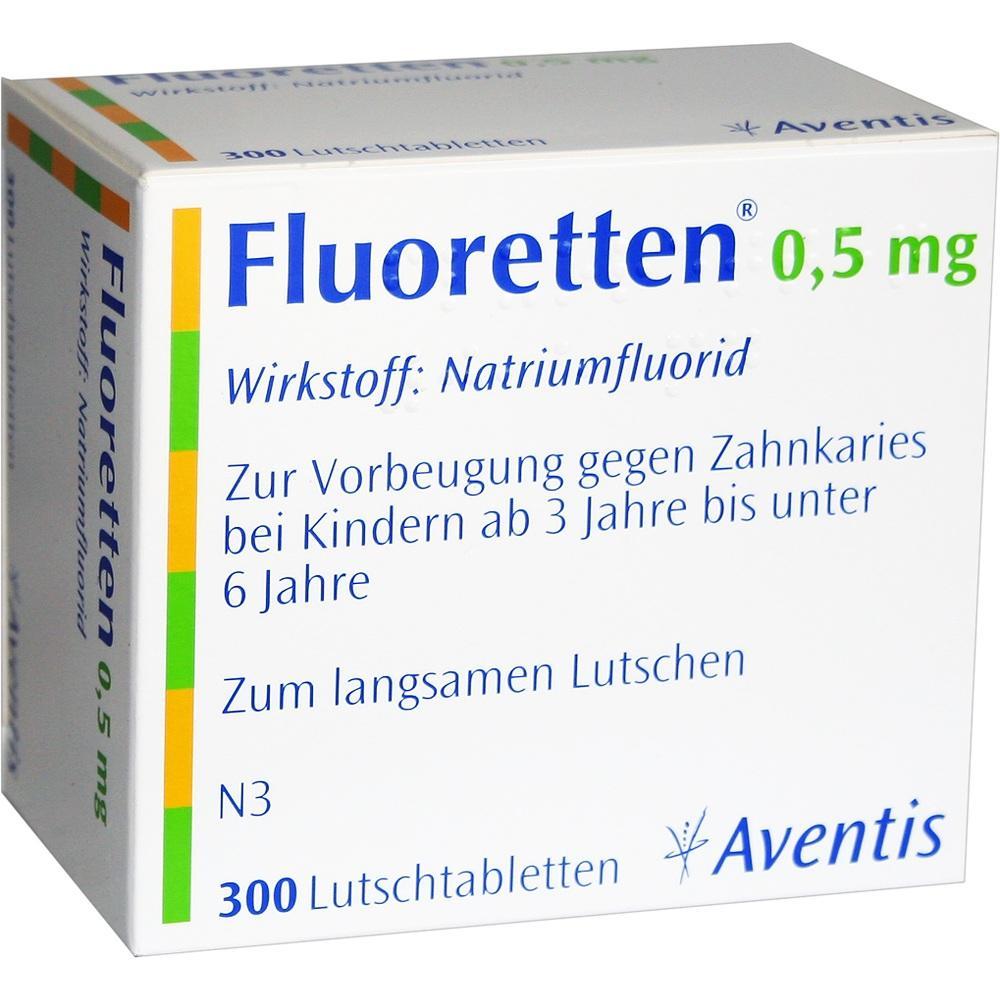 Eine Packung Lutschtabletten gegen Zahnkaries für Kinder ab 3 bis unter 6 Jahre.