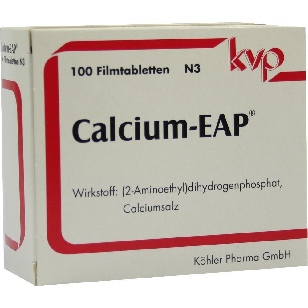 Eine Packung mit 100 Filmtabletten namens Calcium-EAP von K&ouml;hler Pharma.