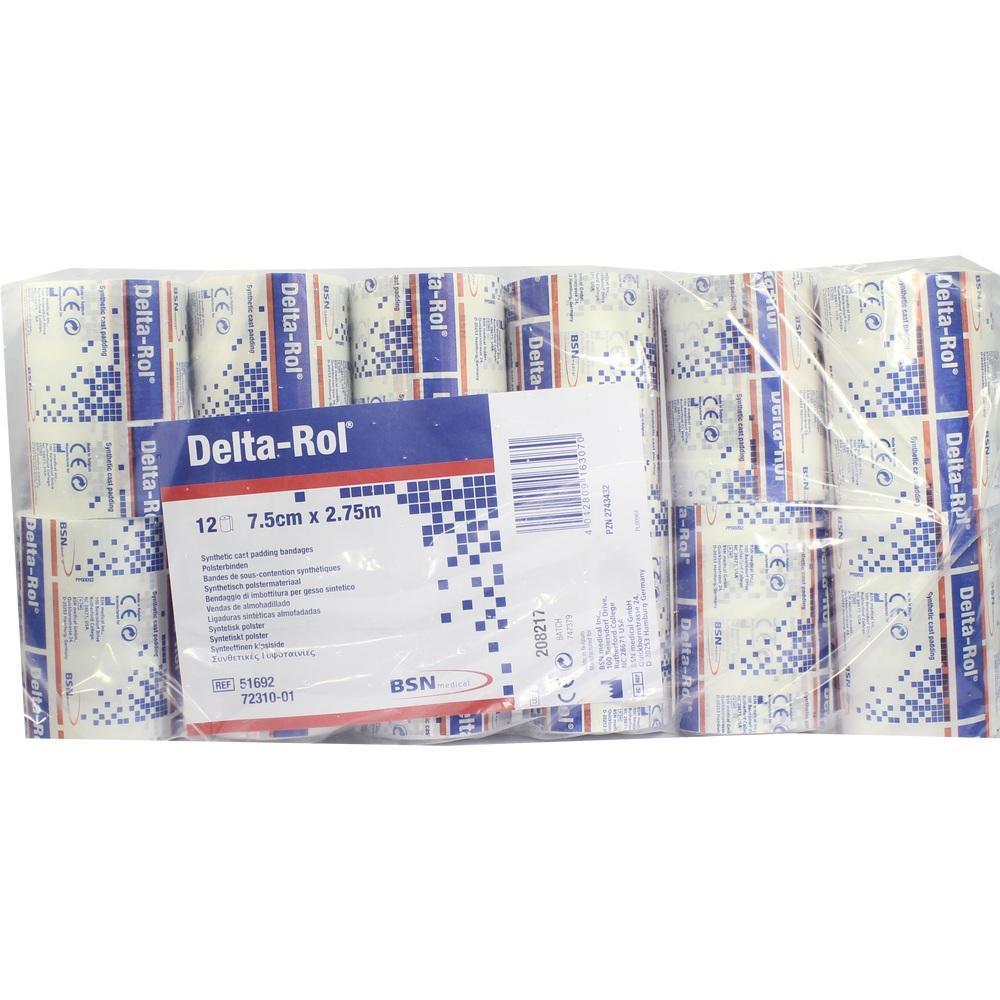 Eine Packung mit mehreren Delta-Rol-Synthetikbinden.