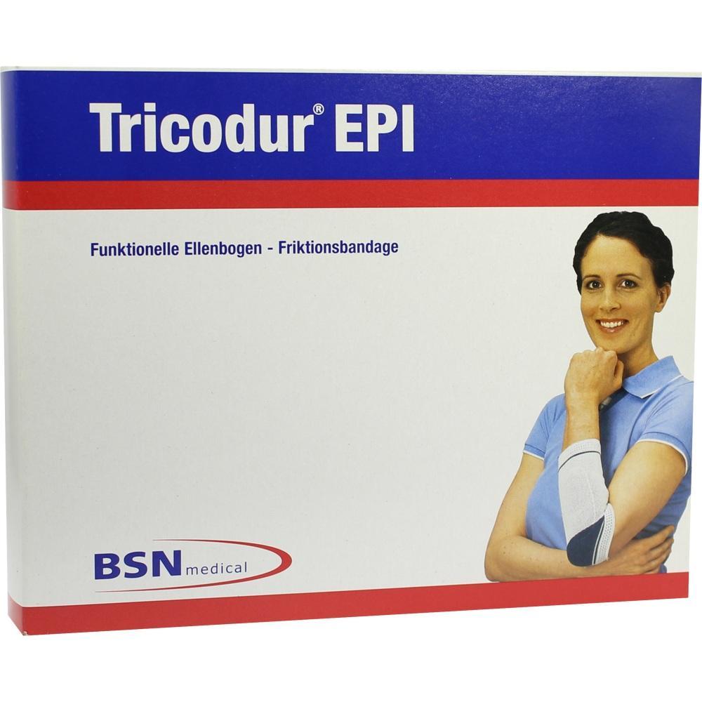 Eine Frau trägt eine Ellenbogenbandage und lächelt auf der Verpackung.