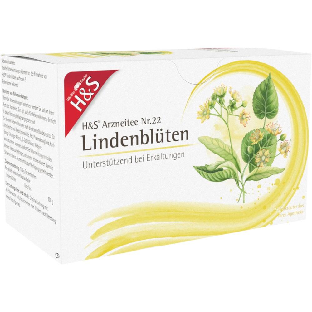 Verpackung von H&S Lindenblüten-Arzneitee zur Unterstützung bei Erkältungen.