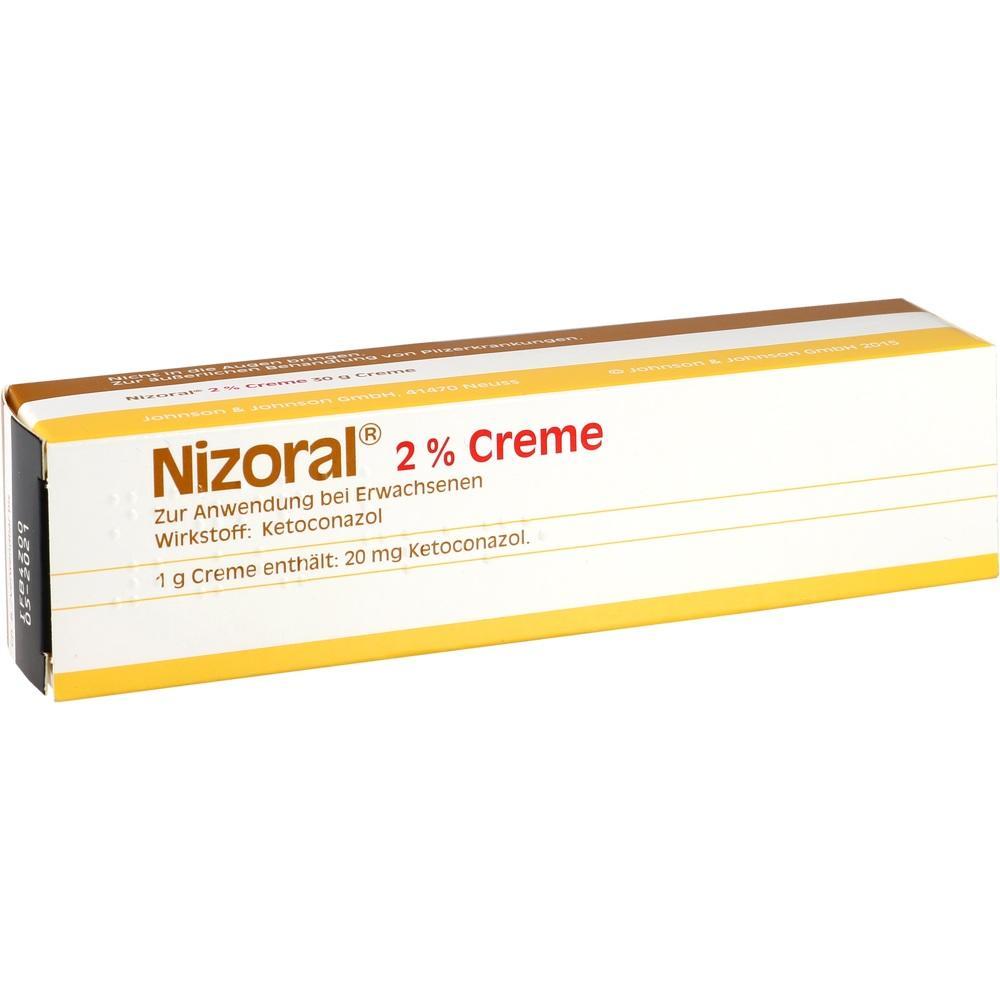 Weiße und gelbe Verpackung der Nizoral 2% Creme.