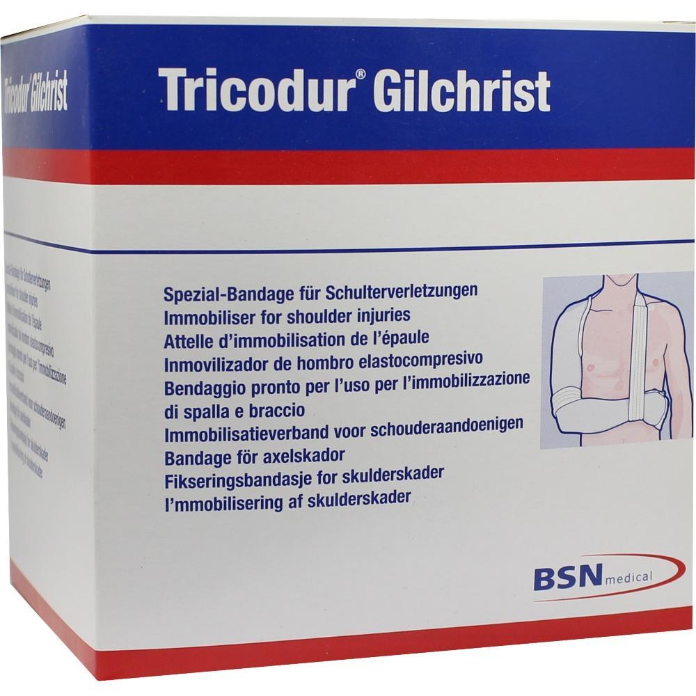 Verpackung für eine Schulterbandage von Tricodur Gilchrist.