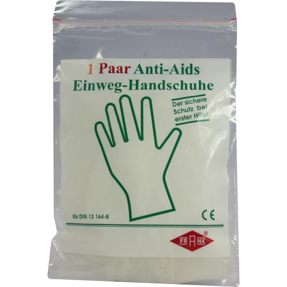 Eine Packung mit Einweg-Handschuhen zur ersten Hilfe.
