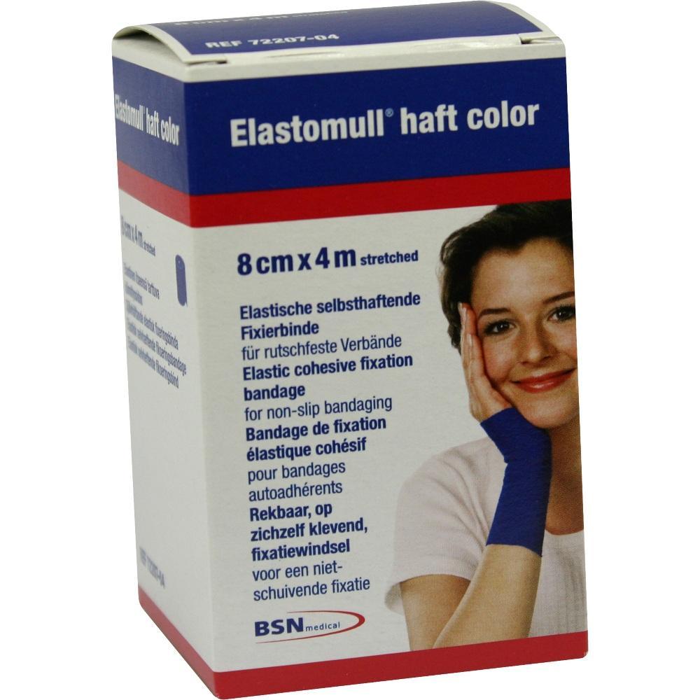 Ein blaues Verbandband in einer Verpackung mit einem lächelnden Modell auf der Vorderseite.
