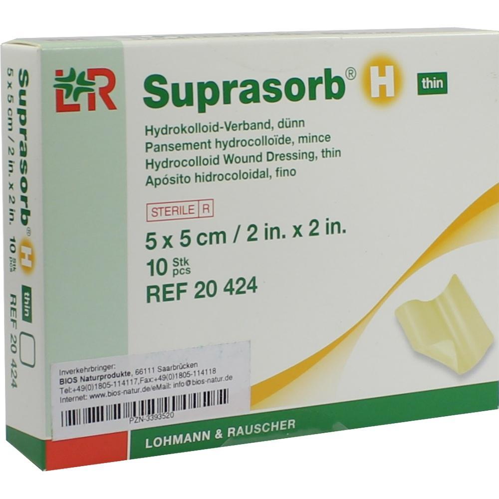 Verpackung eines dünnen Hydrokolloid-Verbands der Marke Suprasorb H.