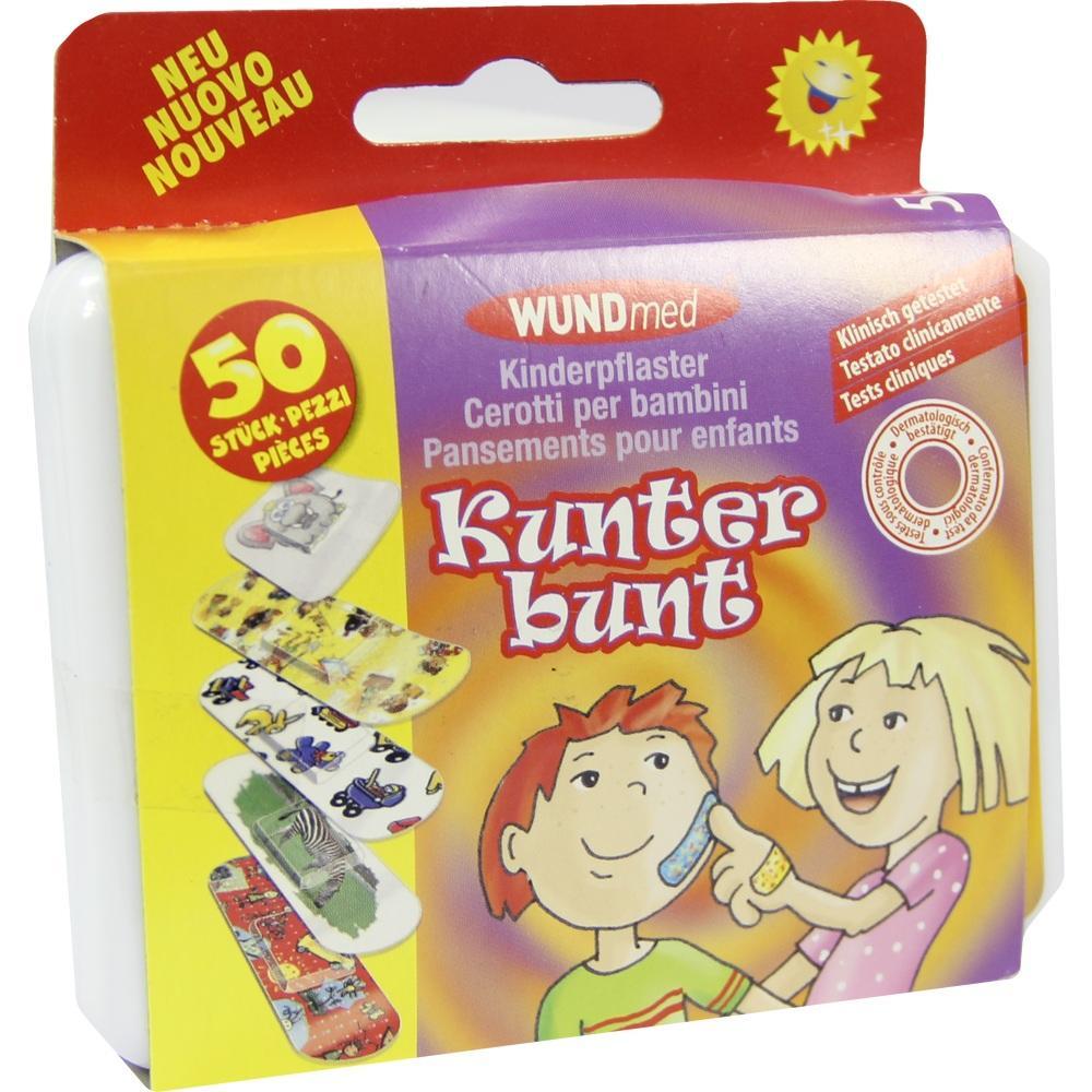 Bunte Kinderpflaster-Verpackung mit lächelnden Kindern.